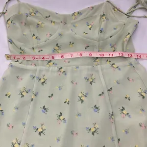 Green floral print slip dress woman’s size medium thumbnail 9