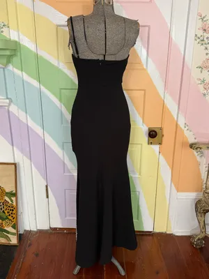 Lulu’s Absolutely Sensational Black Rhinestone One-Shoulder Maxi Dress Sz S 💚🍄 thumbnail 7