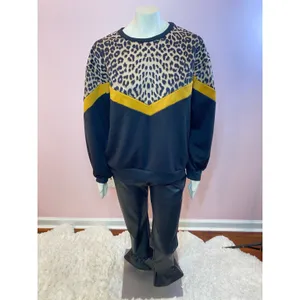 SheIn Color Block Leopard Panel Drop Shoulder Sweater 2XL thumbnail 8