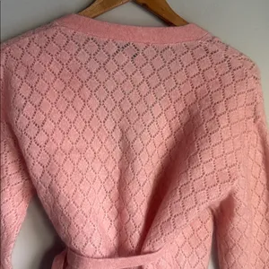 NEW & OTHER STORIES Pointelle Knit Wrap Cardigan Small thumbnail 6