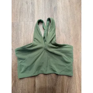 Lululemon Key to Balance Tank Top Olive Green Nulu‎ Yoga Crossback Crop Size 6 thumbnail 3