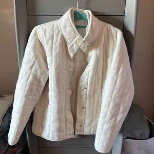Cream Quilt Button Jacket White Size M thumbnail 1