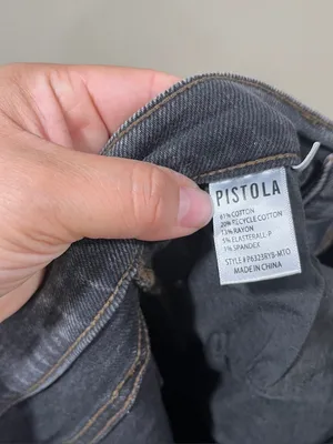 Pistola high-rise black acid wash mom jeans faded, vintage-style size 27 EUC thumbnail 10