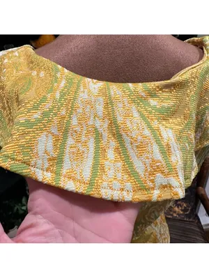 Zara Paisley Ruffle Blouse – Yellow & Green, Size Medium thumbnail 10