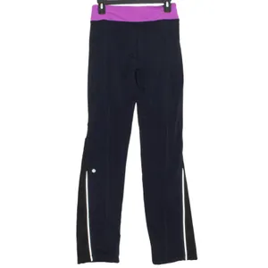 Lululemon Womens Pants Straight Leg Mixed‎ Material Pull On Black Size 4 thumbnail 2