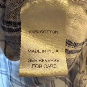 BKE Fitted Plaid Button‎ Down Shirt Blue Grey White Cotton Size Large thumbnail 3