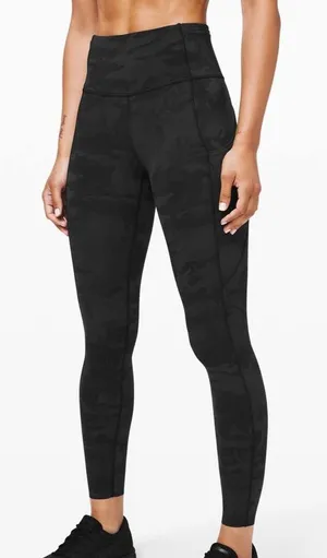 Lululemon Fast and Free Leggings 25" Nulux Incognito Camo Multi Grey thumbnail 1