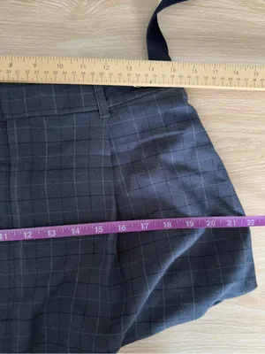 Free People 8 NWOT Saturn Bubble Mini Skirt Navy Plaid Preppy Academia Belted thumbnail 9