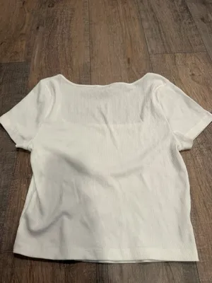 target white baby tee thumbnail 3