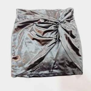 Superdown Samara Knot Mini Skirt in Silver thumbnail 2