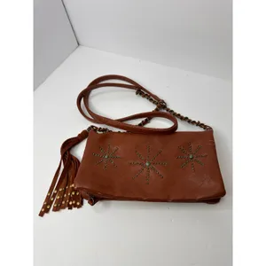 Shyanne Bohemian Western Style Crossbody Bag Leather Grommet Design Tassel thumbnail 2