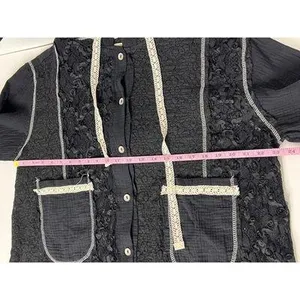 POL Black Lace Mixed Media Utility 2 Piece Matching Set Jacket Pants Small thumbnail 9