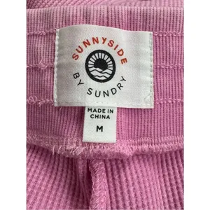 Sunnyside by Sundry Waffle Knit Pink Flare Lounge Pants Women’s Medium thumbnail 3