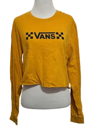 5/$30 🎈 Vans large gold logo cropped tee thumbnail 1