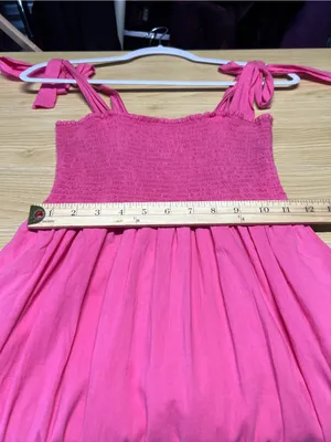 XiRENA Lorraine Pink Smocked Tie Strap Cotton Maxi Dress XS thumbnail 14