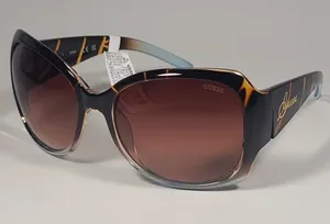 Guess Oversized Butterfly Sunglasses Brown Tortoise blue Gradient GUF200 TO-34A thumbnail 1