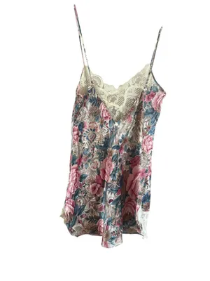 Women's Victoria's Secret Chemise M Pink Blue Floral Lace thumbnail 4