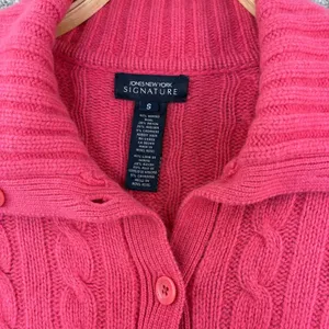 Jones New York Size S Pink Cashmere Wool Angora Cardigan Barbiecore Coquette thumbnail 3
