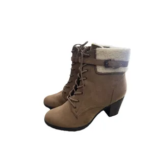 Unisa Womens Size 11 Lace Up Block Heel Boots Faux Fur Lined Ankle Booties New thumbnail 2
