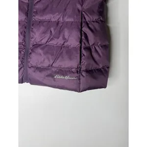 Eddie Bauer EB650 Purple Down Puffer Vest Womens Medium Full Zip Quilted Layer thumbnail 3