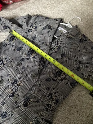 Calvin Klein double-breasted long blazer trench jacket floral print women sz 4 p thumbnail 6