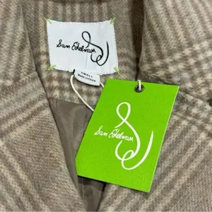 NEW Sam Edelman Double Breasted‎ Windowpane Plaid Coat Holiday Chic Old Money S thumbnail 7