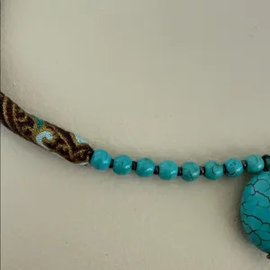 Turquoise Colored Bead Pendant Necklace - Women Jewelry thumbnail 3