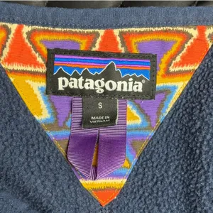 Patagonia Women's Fleece Jumpsuit Small Navy Geometric Cabincore Outdoor Lounge thumbnail 4