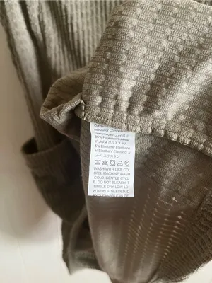 SHEIN Olive Green Corduroy Overall Romper thumbnail 4