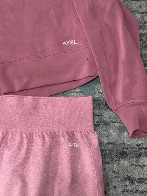 AYBL Rose Pink Set Cropped Jumper Ombré Seamless Leggings S/M thumbnail 7