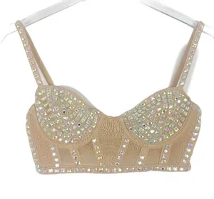 For Love & Lemons Jackpot Longline Bra Top Studded Mesh Underwire Nude Size XXS thumbnail 1