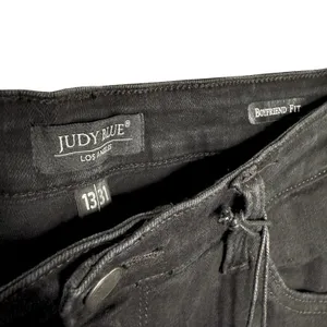 Judy Blue Distressed Boyfriend Jeans Size 13/31 Black Denim Relaxed Fit Stretchy thumbnail 7