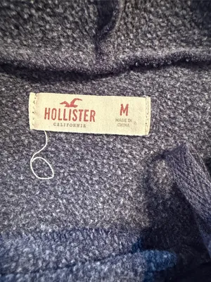 Hollister Navy Pullover Hoodie Pink Script Logo pullover pockets lightweight M thumbnail 5