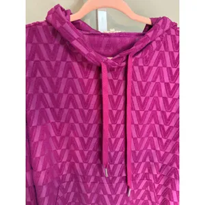 Jodifl Magenta Textured Hoodie Pullover Kangaroo Pocket‎ Size L Cozycore thumbnail 4