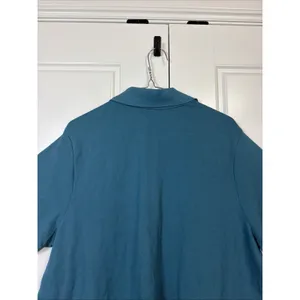 Athleta Pique Short Sleeve Polo Women 1X‎ Teal Blue Button Neck Athletic Top thumbnail 8
