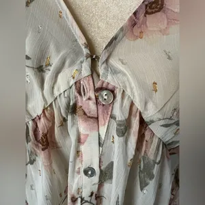 NWT Love Stitch Woman’s White Flower Airy Lightweight Boho Maxi Dress Size Large thumbnail 7
