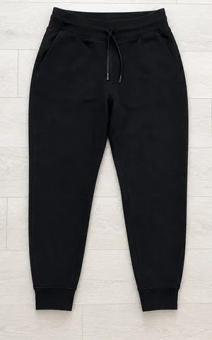 Lululemon Black Scuba Joggers Cotton Blend Drawstring Cuffed Size 6 Lounge thumbnail 1