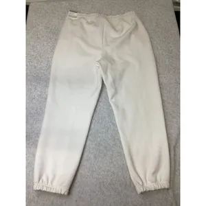 CALIA Womens Soft Scuba Fleece High Rise Jogger Pants White Large L Ankle Length thumbnail 3