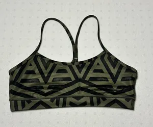 Lululemon Energy Bra 8 Green Black Geometric Print thumbnail 1