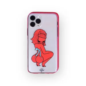new Valfre ☻︎ Lucy Cherry Bottom ☻ iPhone 6+ 7+ 8+ Clear Case ☻ Artist Drawn thumbnail 13