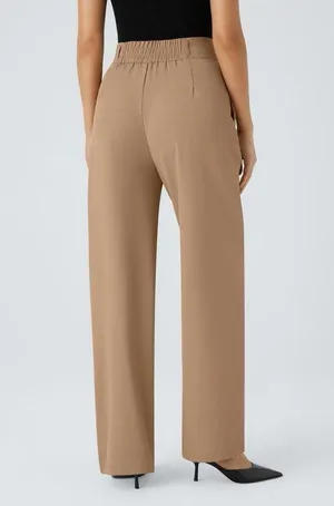 Halara High Waisted Zipper Pocket Shirred Straight Leg Work Pants thumbnail 6