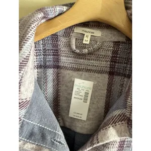 Maurices‎ Women's Flannel Plaid Shacket Size Medium Purple Soft Lightweight NWT thumbnail 3