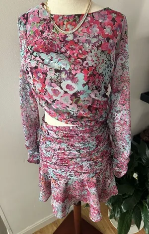Zara floral dress size small long sleeve thumbnail 1