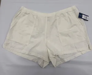 Universal Thread Womens XXL White Linen Blend Elastic Waist Patch Pocket Shorts thumbnail 1