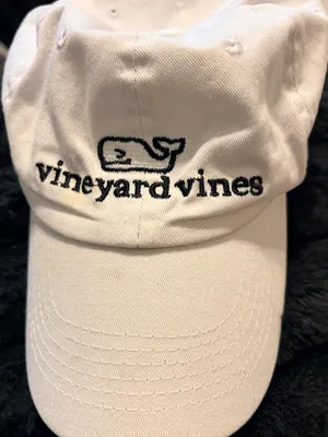 Vineyard Vines White Cap with Black Embroidered Whale thumbnail 1