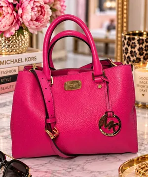 MICHAEL Michael Kors Sutton Medium Pink Pebbled Leather Satchel thumbnail 1