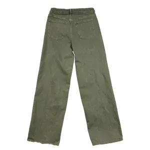Old Navy 10 Tall 32x32 Sky-Hi Wide Leg Olive Green Extra High Rise Jeans Boho thumbnail 3