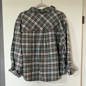 Alpine Design Blue and Brown Button Down Shirt Plaid Pattern thumbnail 5