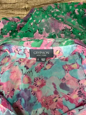 Gryphon Pink Blue‎ Green Floral Mini Dress size small thumbnail 6