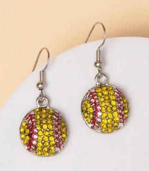 Game Day Crystal Pavé Dangle Earrings thumbnail 1
